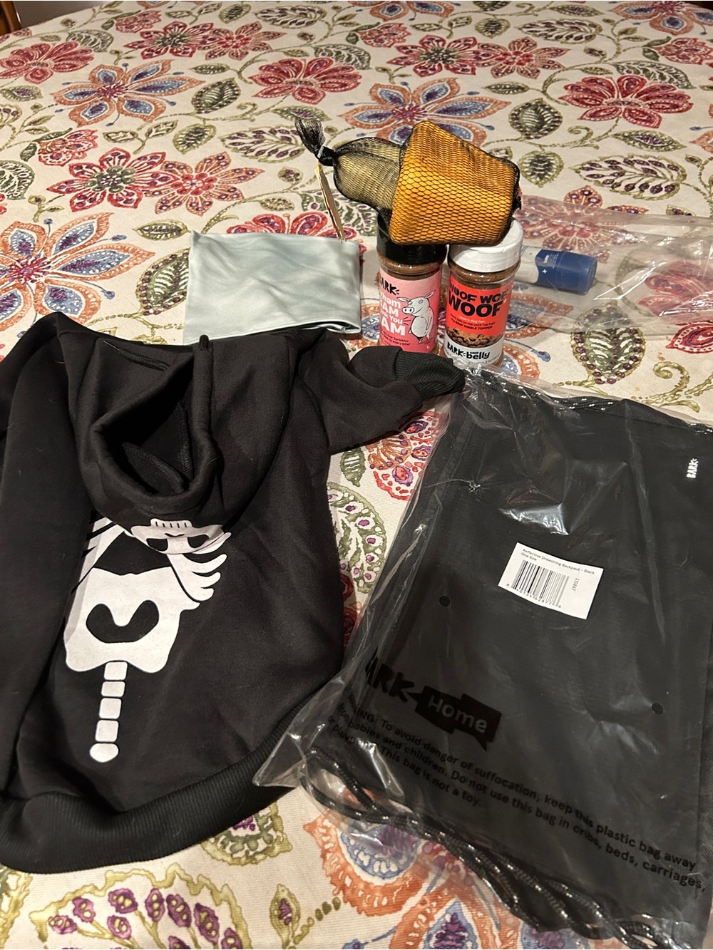 Skelton Dog Hoodie Size Med & Extras BARK